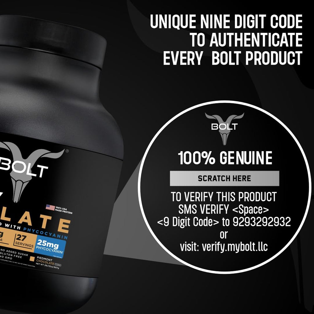 Bolt Nutrition Whey Isolate Protein Powder | with Superfood Phycocyanin | Muscle Strength Bolt NutritionBuy Supplements Australia