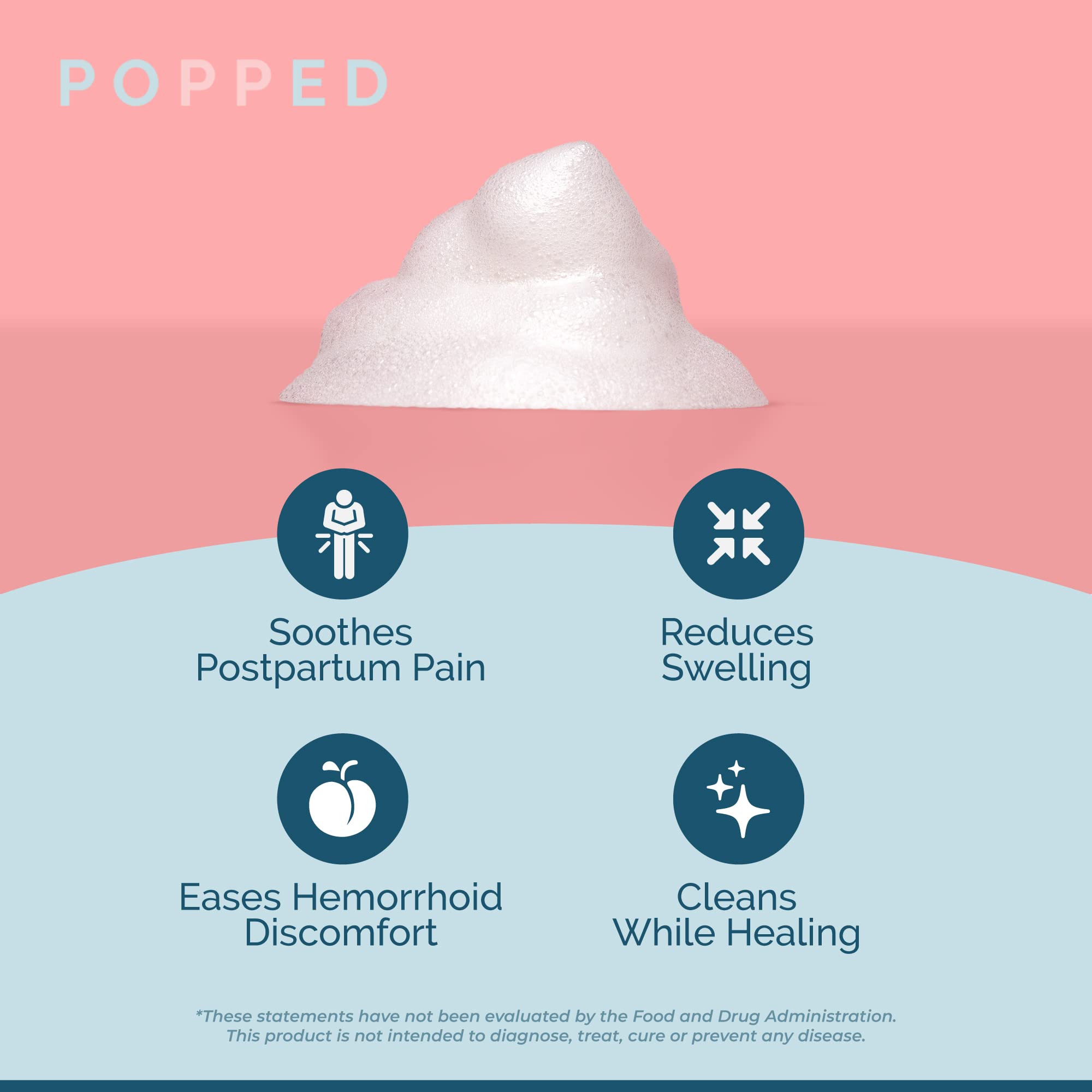 POPPED Witch Hazel Foam with Aloe (5 fl oz) | Perineal Healing Foam for Postpartum Care | Relieves Pain, Hemorrhoids, and Swelling After Birth | Postpartum Essential POPPEDBuy Supplements Australia
