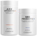 Codeage Daily ADK Vitamin & Probiotic Bundle – Vitamin A Retinyl Palmitate, Vitamin D3 Cholecalciferol, Vitamin K, 50 Billion CFU SBO Probiotic Blend, Non-GMO CodeageBuy Supplements Australia