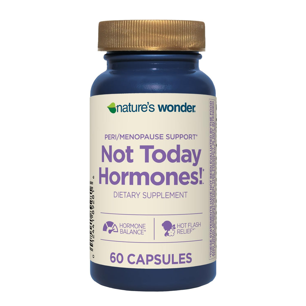 Nature's Wonder Not Today Hormones Perimenopause and Menopause Support Supplement for Women with Estro-G100, Supports Hot Flashes and Night Sweats 60 Vegetarian Capsules, 60 Day Supply Nature's WonderBuy Supplements Australia