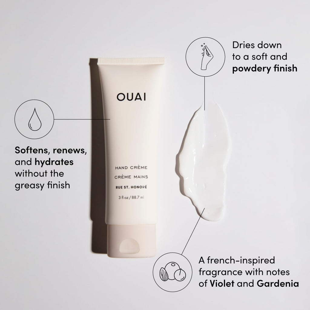 OUAI Hand Cream - Thick, Creamy Balm with Coconut Oil, Murumuru Butter and Shea Butter - Hydrating Moisturizer for Soft Hands - Use Daily to Deeply Nourish Skin (3 Oz) OUAIBuy Supplements Australia