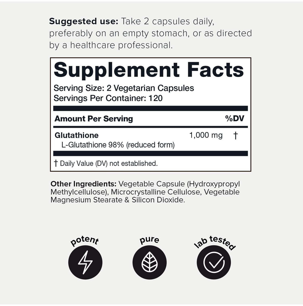 Toniiq Ultra High Strength Glutathione Capsules - 1000mg Concentrated Formula - 98%+ ToniiqBuy Supplements Australia