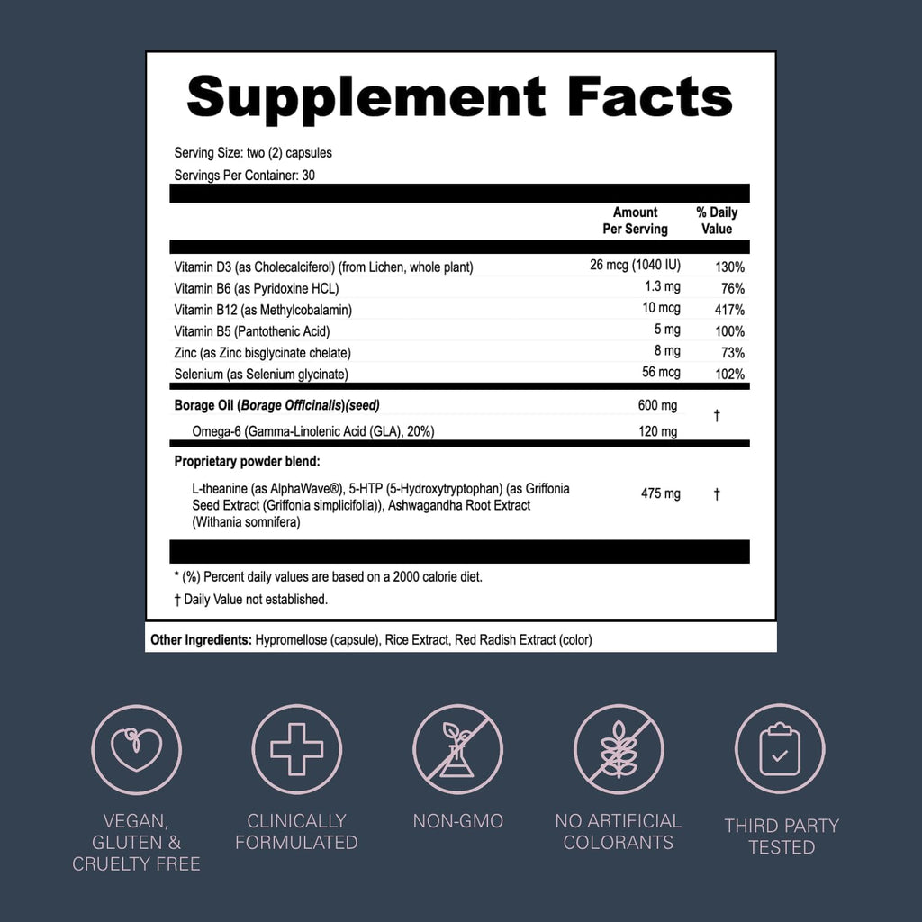 LOONI PMS Relief Balance Beam Supplement for Women – Hormone Balance for Menopause, B12, Omega-6, Zinc & Nootropics – Supports Mood Swings, Cramps, Cravings – 60 Vegan Capsules L·OONIBuy Supplements Australia