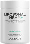 Codeage Liposomal NRHM+ Supplement - NRH Hydrogen Malate 300 mg, Resveratrol, D-Ribose & Quercetin - Vitamin C, Magnesium & Zinc - Liposomal Delivery - Non-GMO - 60 Capsules CodeageBuy Supplements Australia