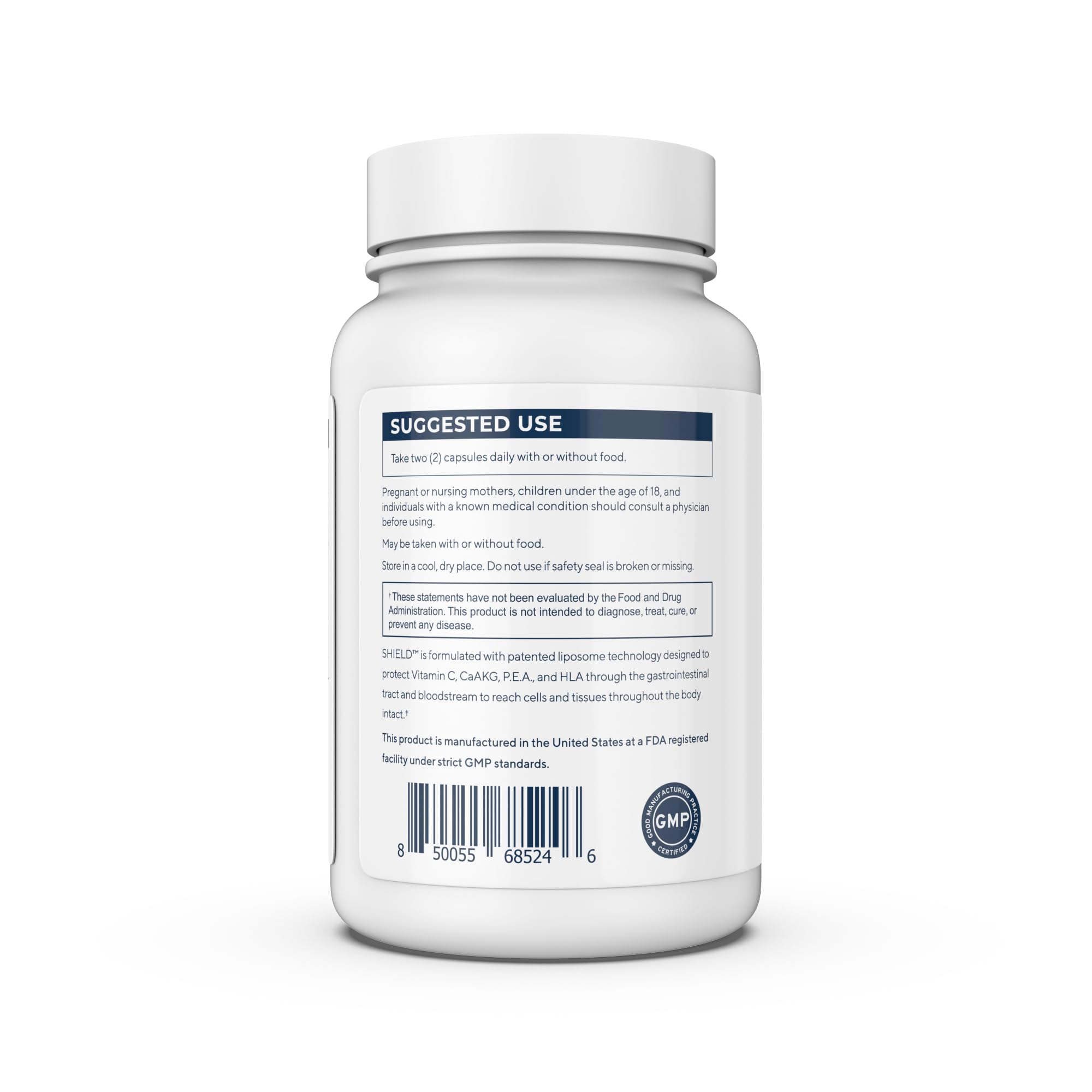 Renue By Science Shield | Liposomal Vitamin C CaAKG P.E.A Hyaluronic Acid Supplement | 120 Capsules with Vitamin C (500mg) CA AKG (150mg) Palmitoylethanolamide (75mg) HLA (75mg) | Made in The USA Renue By ScienceBuy Supplements Australia