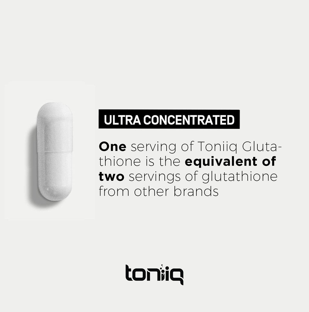 Toniiq Ultra High Strength Glutathione Capsules - 1000mg Concentrated Formula - 98%+ ToniiqBuy Supplements Australia