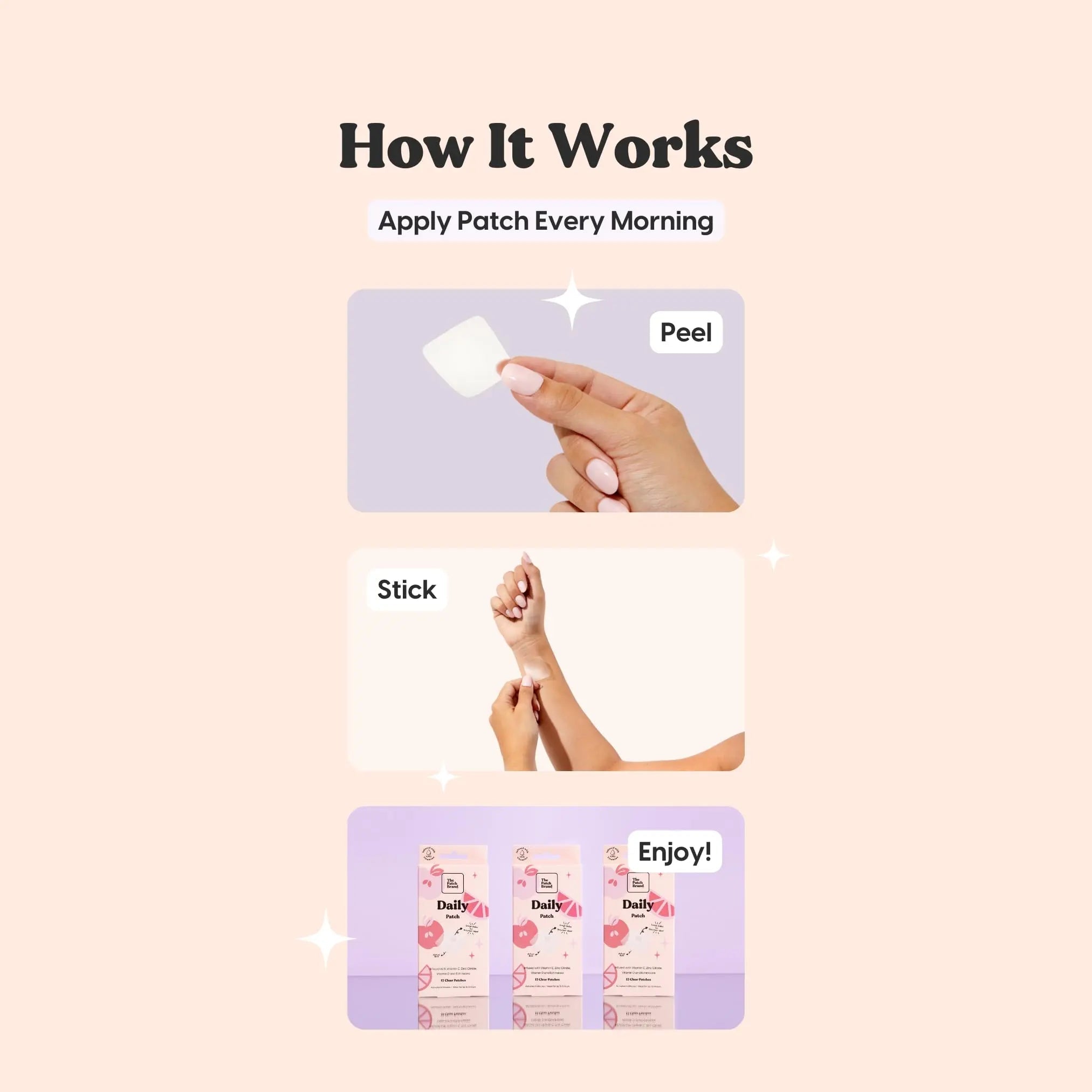 The Patch Brand Daily Support Patches | Natural Wellness Infused with Vitamin C, Zinc Citrate, Vitamin D, Ginko Biloba and Echinacea The Patch BrandBuy Supplements Australia