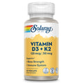 SOLARAY Vitamin D3 K2, K2 D3 Vitamin Supplement for Calcium Absorption, Bone Strength, Cardiovascular & Immune Function Support, Made Without Soy, 60-Day Guarantee, 60 Servings, 60 VegCaps SOLARAY buy supplements Au