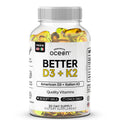Organics Ocean Better D3 + K2-100% Organic VIT D3 and K2 Supplements with Maximum Bioavailability - Supports Bone Density, Calcium Balance, Immunity & Mood - 1-Pack, 30-Day Supply Organics Ocean buy supplements Au