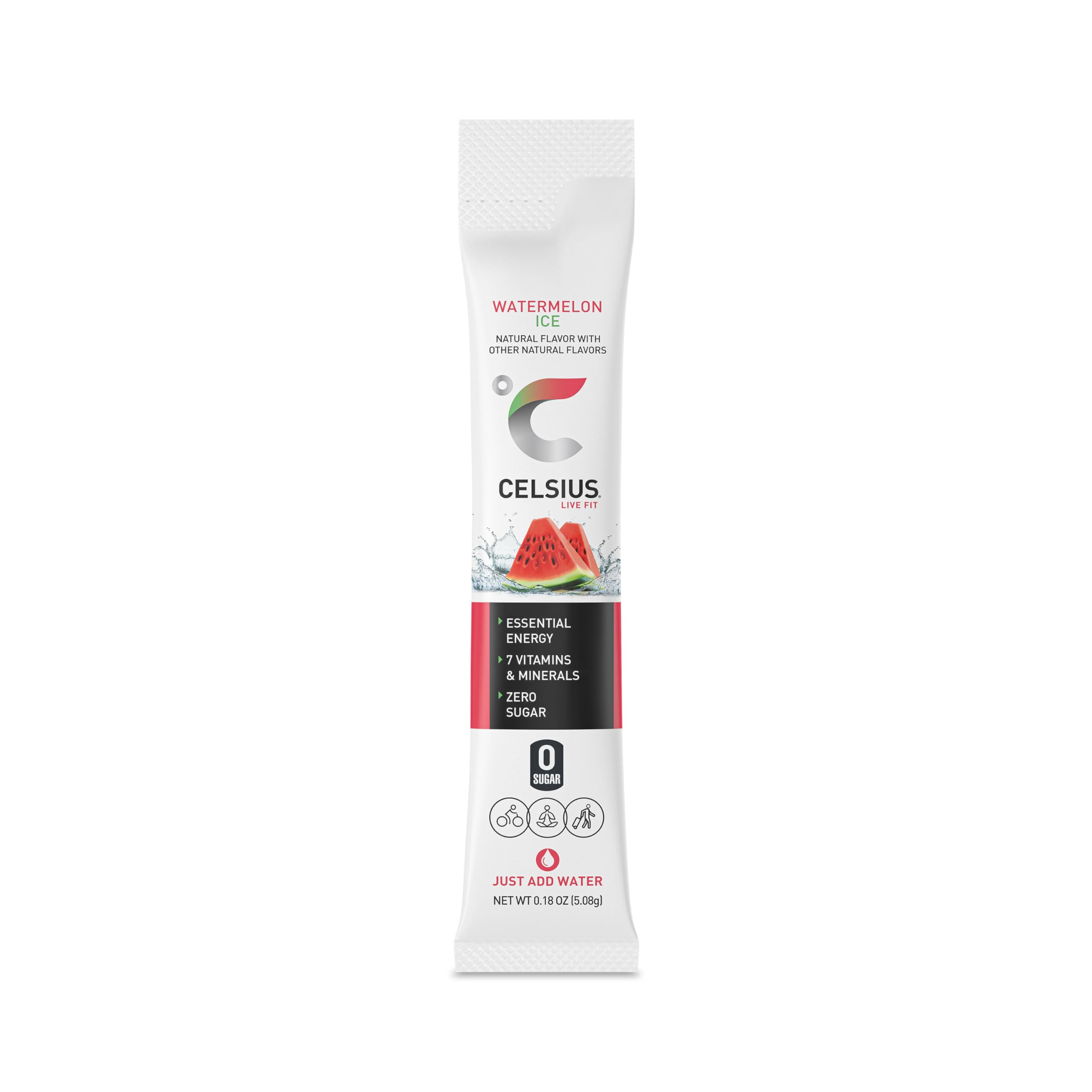 CELSIUS On-the-Go Powder Sticks Watermelon Ice, Essential Energy (14 Sticks per Pack) CELSIUSBuy Supplements Australia
