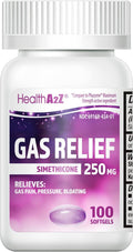 HealthA2Z® Gas Relief Simethicone 250mg, Fast Gas & Bloating Relief, Relieve Symptoms Naturally, 100 Softgels (Pack of 1) HealthA2Z buy supplements Au
