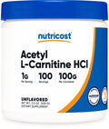Nutricost Acetyl L-Carnitine (ALCAR) 100 Grams - 1000mg Per Serving - Non-GMO, Gluten Free