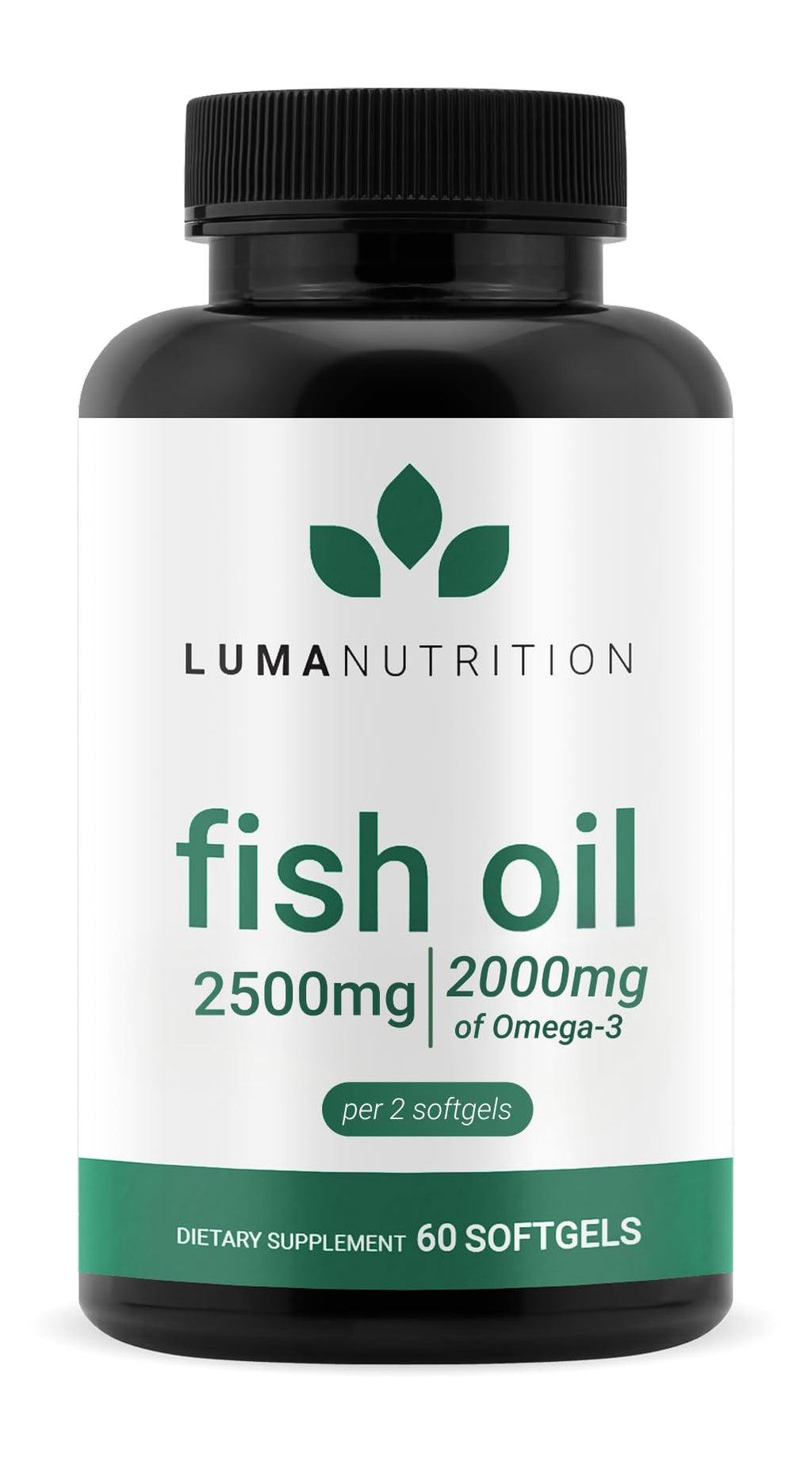 Luma Nutrition Omega 3 Fish Oil Supplement - Extra Strength 2500mg Per Serving - 2000mg EPA & DHA Per Serving - Brain and Heart Health - 60 Softgels, 30 Servings Luma NutritionBuy Supplements Australia