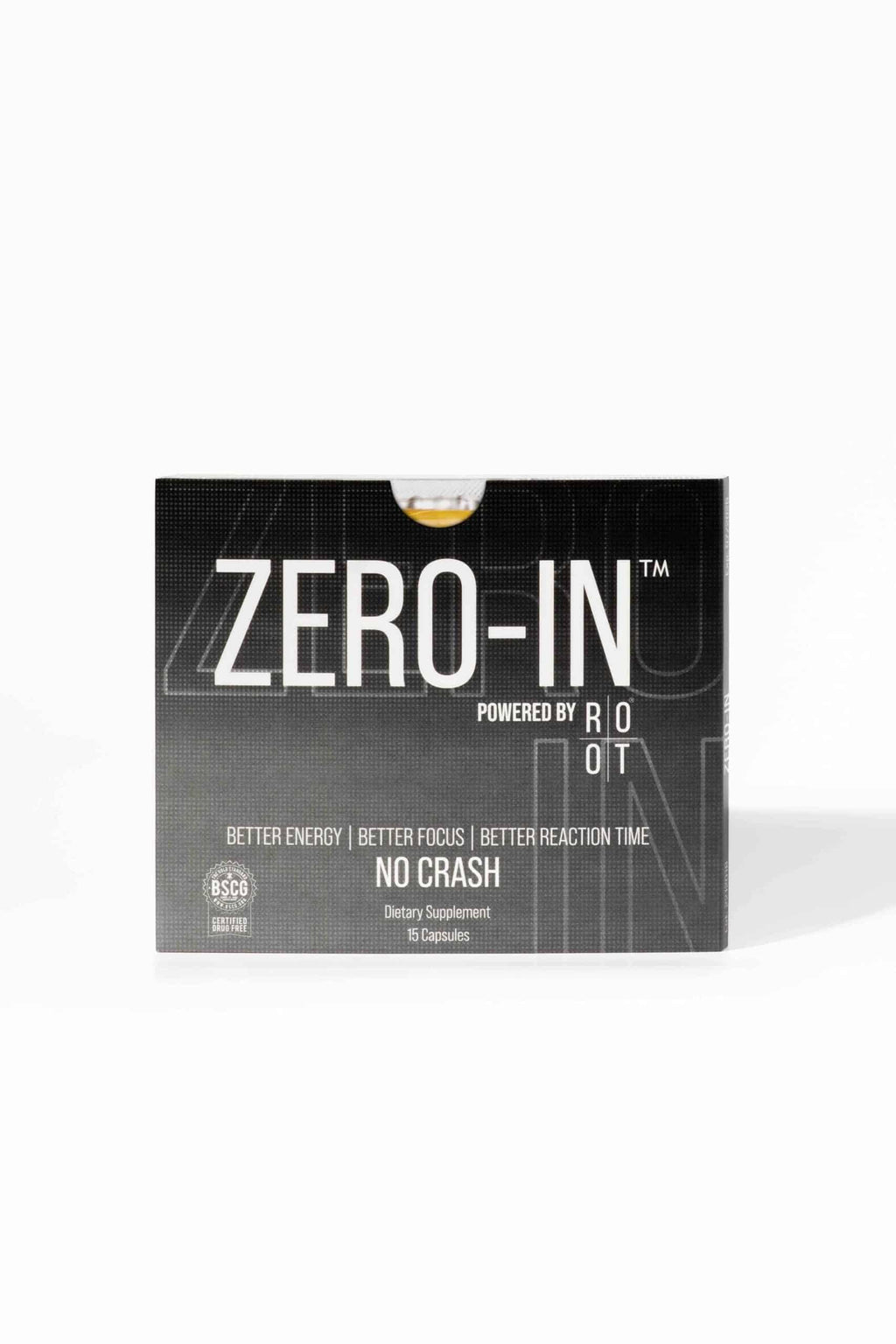 Zero-In dietary supplement packaging on a white background