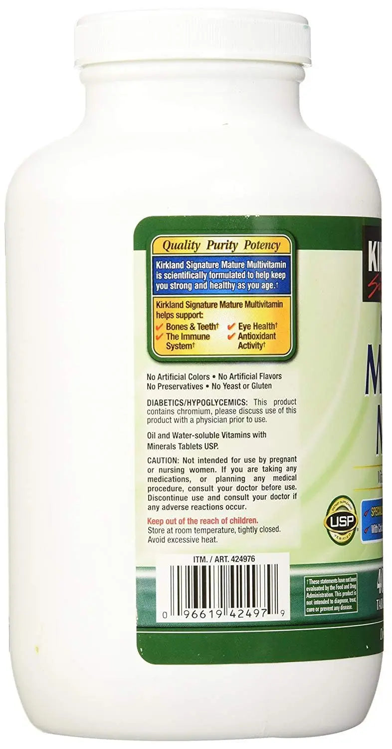 Kirkland Signature Adult 50+ Multi Vitamins & Minerals, 400 Tablets (2 Pack) KIRKLAND