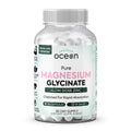 Supplement bottle labeled 'Ocean Organics' containing Magnesium Glycinate and Low Dose Zinc on a white background.