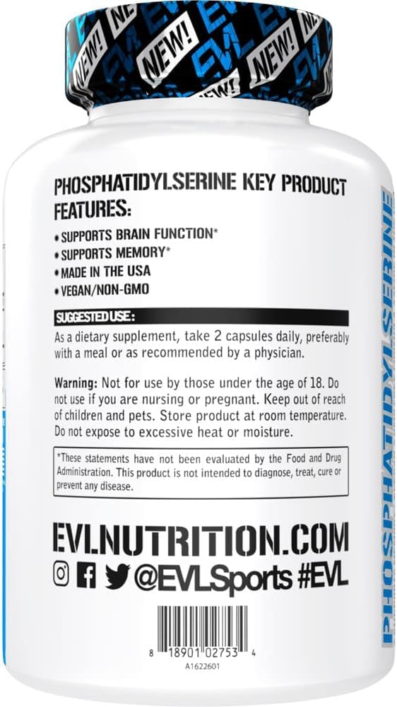 PhosphatidylSerine Nootropics Brain Support Supplement - Advanced Anti Aging Brain Health Supplement for Adults - Memory and Focus with Phosphatidylserine 300mg - EVL Vegan Non-GMO EvlutionBuy Supplements Australia