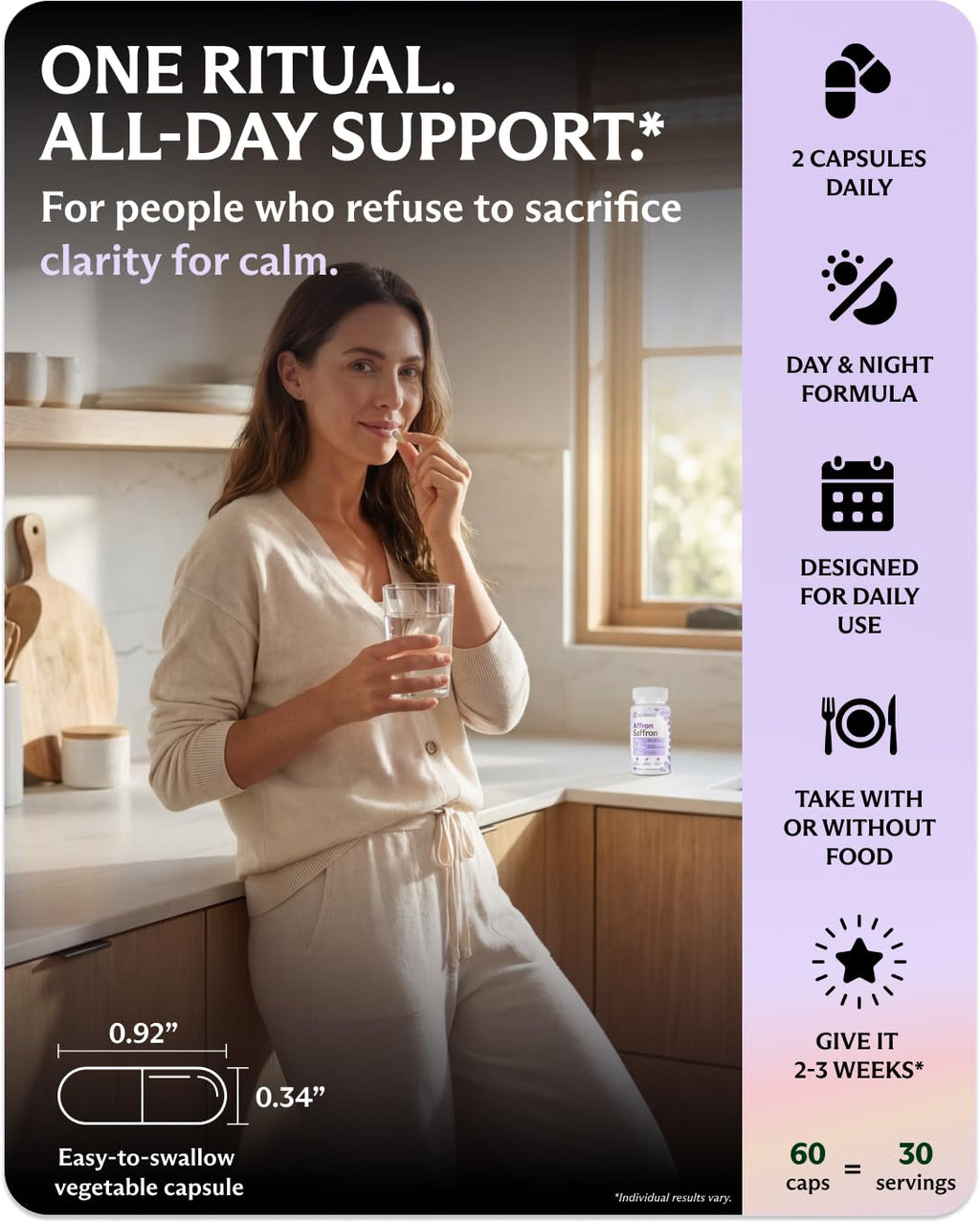 Evolance Saffron Supplements Extract for Stress & Mood Support – Affron 28mg, Magnesium Glycinate 1000mg, L-Theanine 200mg – High Absorption, Sleep & Focus Support, Melatonin-Free, 60 Veggie Capsules EvolanceBuy Supplements Australia