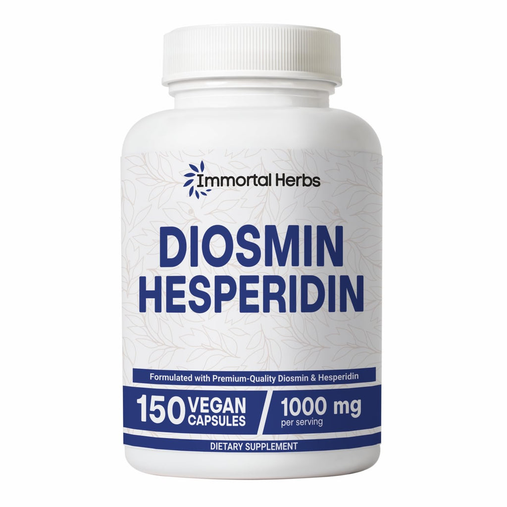 Immortal Herbs Diosmin Hesperidin 1000mg Complex, 150 Capsules, Citrus Bioflavonoids Rich Fruit Extract, 100% Vegetarian, Non-GMO & Gluten Free Diosmin Supplement with Max Strength Immortal HerbsBuy Supplements Australia