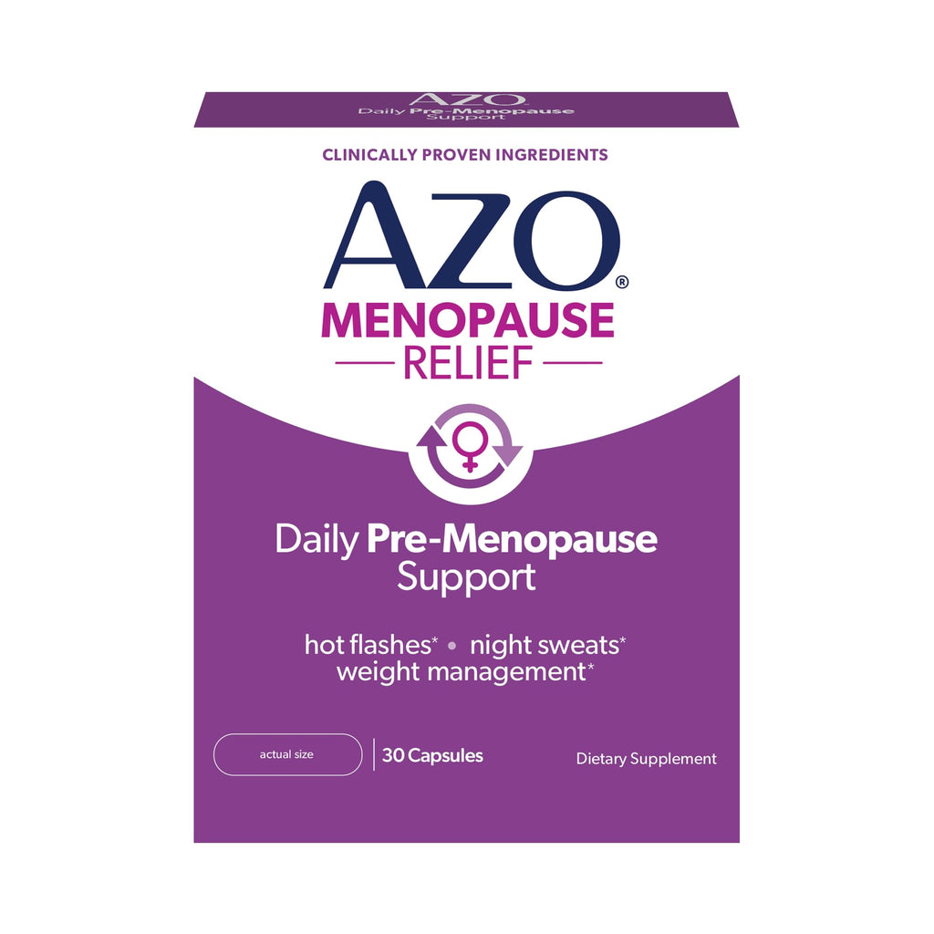 AZO® Daily Pre-Menopause Relief Perimenopause Supplements for Women, Hot Flash, Night Sweat and Healthy Weight Management Support* - 30 Count AZOBuy Supplements Australia