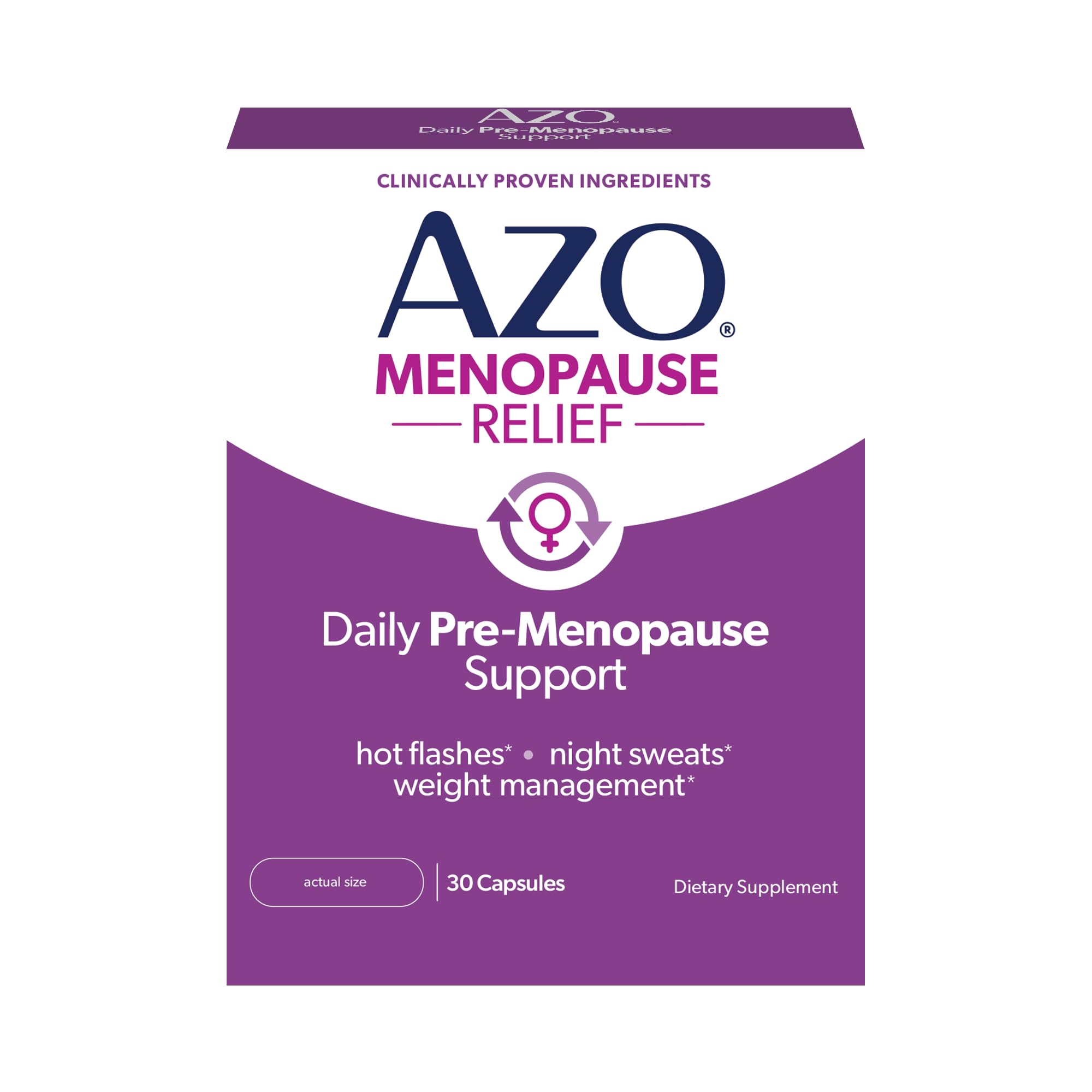 AZO® Daily Pre-Menopause Relief Perimenopause Supplements for Women, Hot Flash, Night Sweat and Healthy Weight Management Support* - 30 Count AZOBuy Supplements Australia