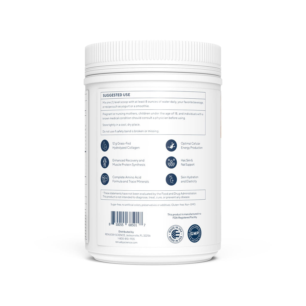 Renue By Science Skin & Body Essentials | Collagen Peptides Electrolytes Creatine & BCAA Powder | Collagen (12g) Creatine Monohydrate (4g) per Serving with Taurine & Glycine | Made in USA - Chocolate Renue By ScienceBuy Supplements Australia