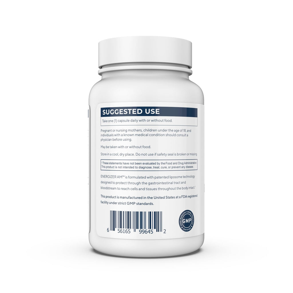 Renue By Science Energizer AM | Liposomal Resveratrol Hesperidin & Green Tea Supplement | 60 Capsules with Trans Resveratrol (65mg) Hesperidin (150mg) Green Tea Extract (35mg) - Non-GMO | Made in USA Renue By ScienceBuy Supplements Australia