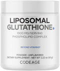 Codeage Liposomal Glutathione Powder - 1,000 mg Vegan Reduced L-Glutathione per Serving, Liposomal Delivery - 2-Month Supply - Unflavored - Phospholipid - Non-GMO Gluten-Free - 2.22 Oz CodeageBuy Supplements Australia