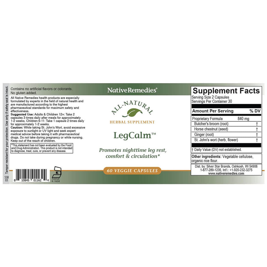 Native Remedies Leg Calm for Rested Legs and Limb Comfort at Night, 60 Veggie Caps Native RemediesBuy Supplements Australia