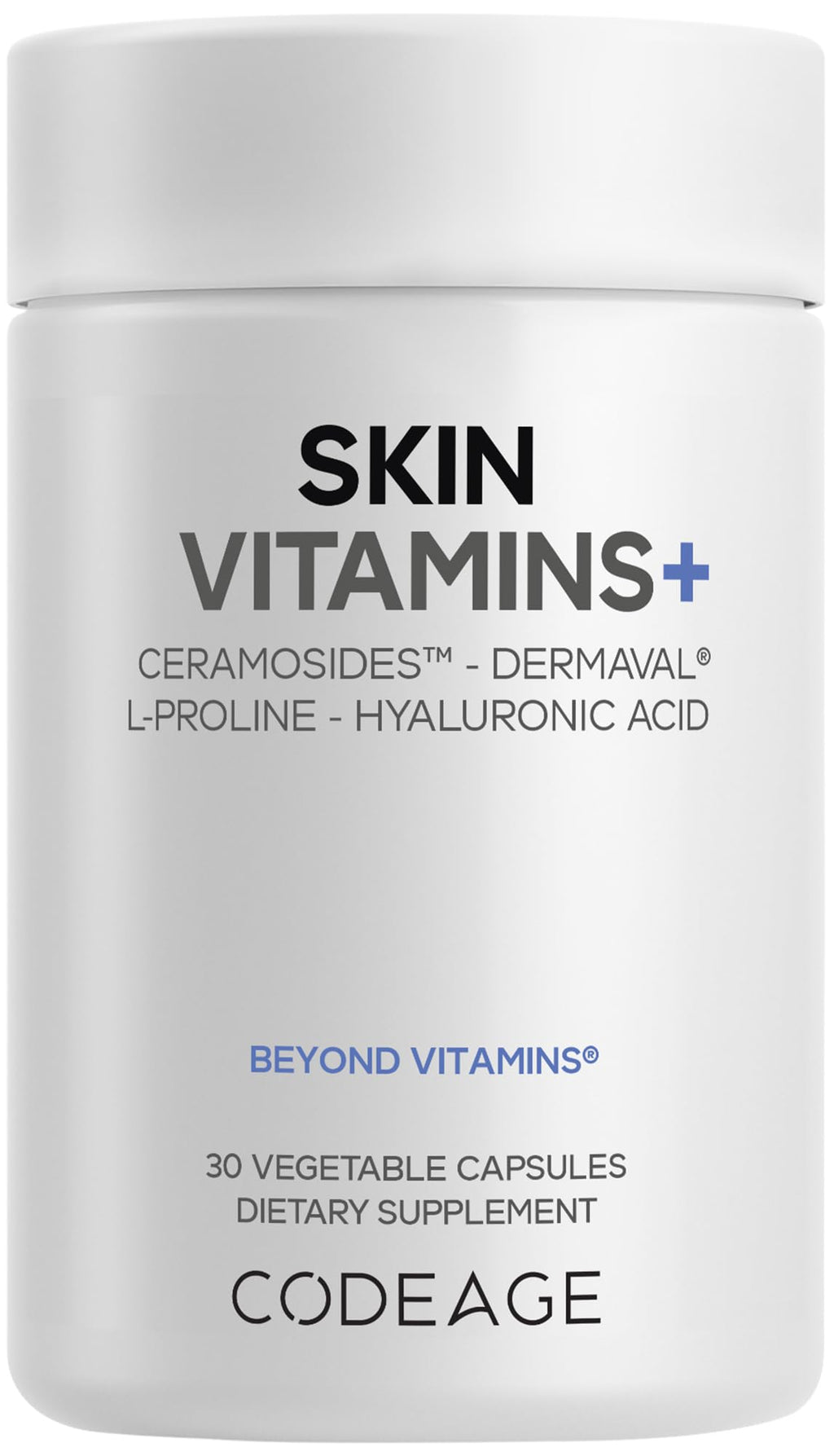Codeage Skin Vitamins+ Supplement – Ceramosides, Dermaval, Hyaluronic Acid, Coffeeberry, Vitamin C – Skin Elasticity, Wrinkle & Moisture Support – Liposomal Delivery – Non-GMO, 30 Capsules CodeageBuy Supplements Australia