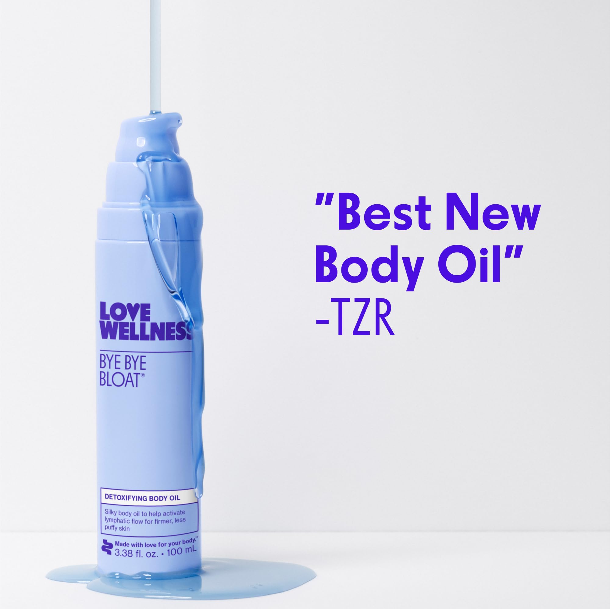 Love Wellness Bye Bye Bloat Detoxifying Body Oil | Lymphatic Drainage Oil to Hydrate, Depuff & Awaken Skin | Reduce Swelling Massage Oil for Women with Peppermint, Grapefruit & Rosemary Oil |100 mL Love WellnessBuy Supplements Australia