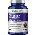 NusaPure Chrysin 500mg, 60 Veggie Capsules | Passion Flower Complex 500mg Supplement | 5, 7-Dihydroxyflavone | Concentrated Extract | Non-GMO, BioPerine & Vegan NusaPureBuy Supplements Australia