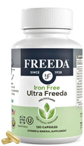 FREEDA Ultra Multivitamin Capsules – High-Potency Daily Supplement for Men & Women – Iron-Free – 120 Count – Kosher Certified FREEDA