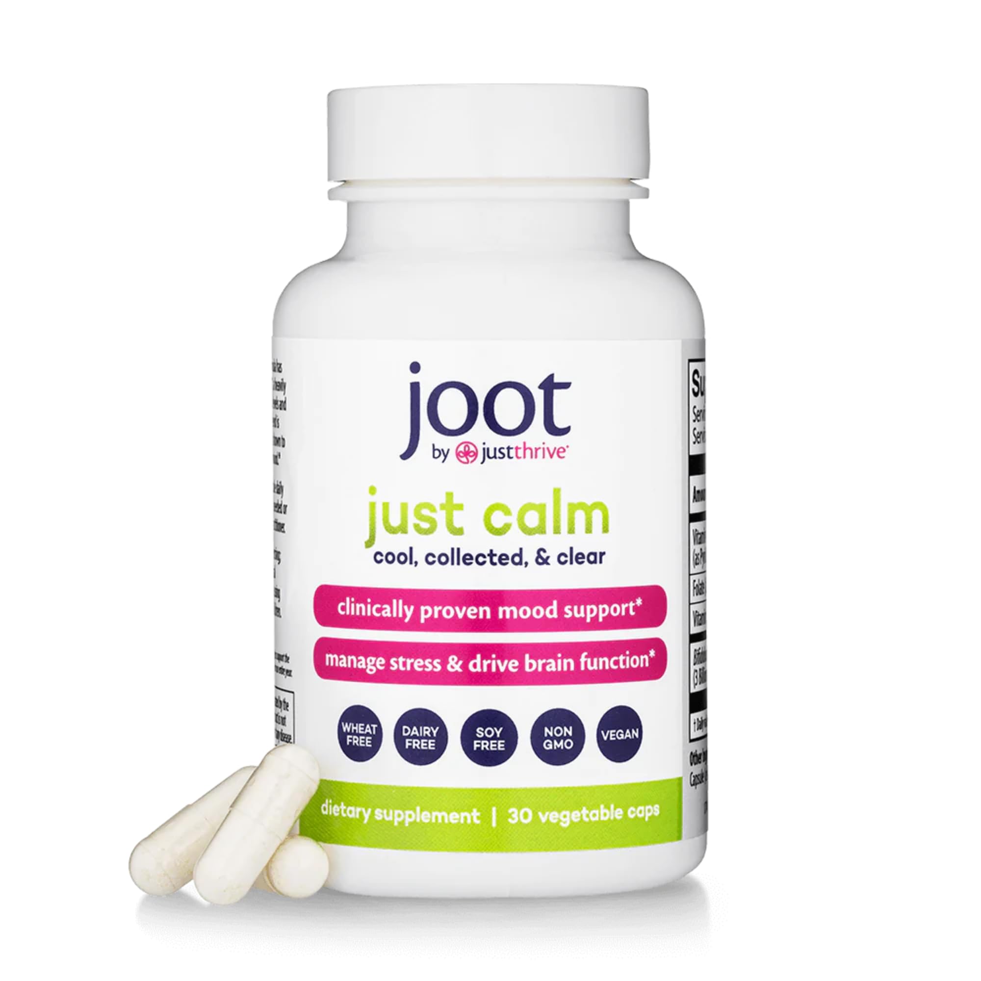 Just Thrive - Just Calm - Cortisol Manager - Calming, Memory, and Mood Support Supplement - Vegan, 30 Calm Capsules Just ThriveBuy Supplements Australia