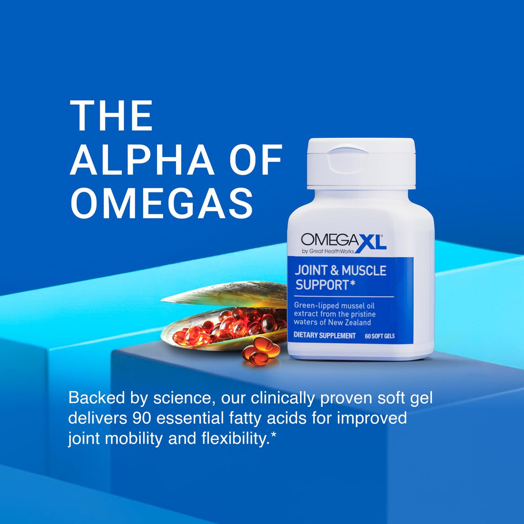 OmegaXL Joint Support Supplement - Natural Muscle Support, Green Lipped Mussel Oil, Soft Gel Pills, Drug-Free, 300 Count OmegaXLBuy Supplements Australia