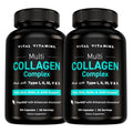 Vital Vitamins Multi Collagen Pills for Women & Men (2-Pack) - Hydrolyzed Collagen Peptides - Type I, II, III, V, X - Grass Fed, Non-GMO Vital Vitamins buy supplements Au