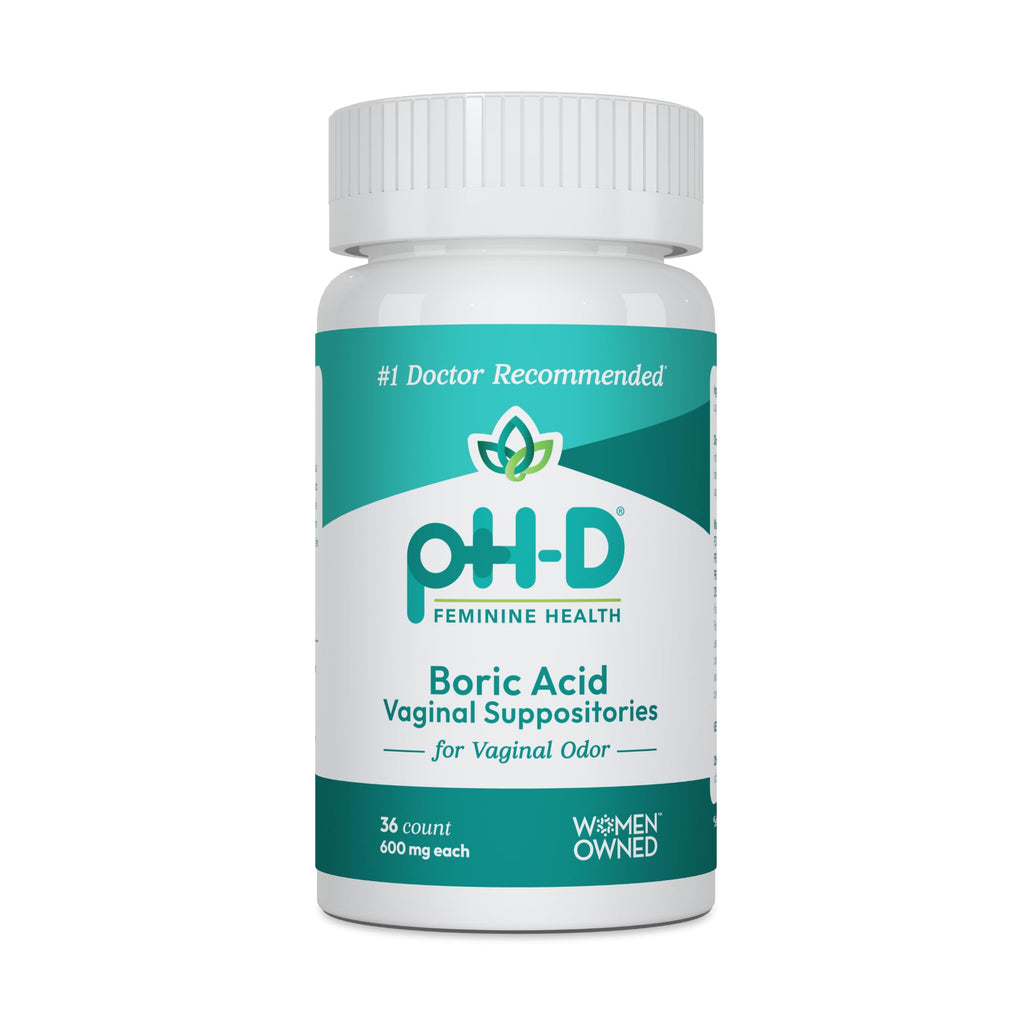 pH-D Feminine Health Support - 600 mg Boric Acid Suppositories - Woman Owned - for Vaginal Odor Use - 36 Count pH-D Feminine Health SupportBuy Supplements Australia