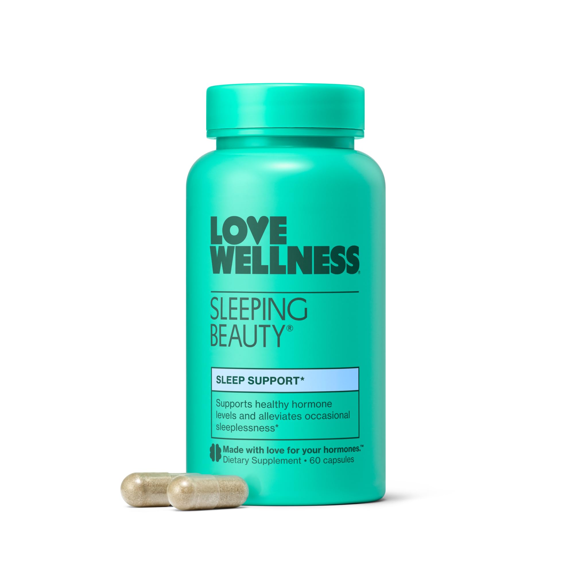 Love Wellness Sleeping Beauty | Sleep Support with Melatonin, Magnesium & L-Theanine | Promotes Restful Sleep, Relaxation & Calmness | Organic Valerian Root Powder & Lemon Balm | 60 Count Love WellnessBuy Supplements Australia