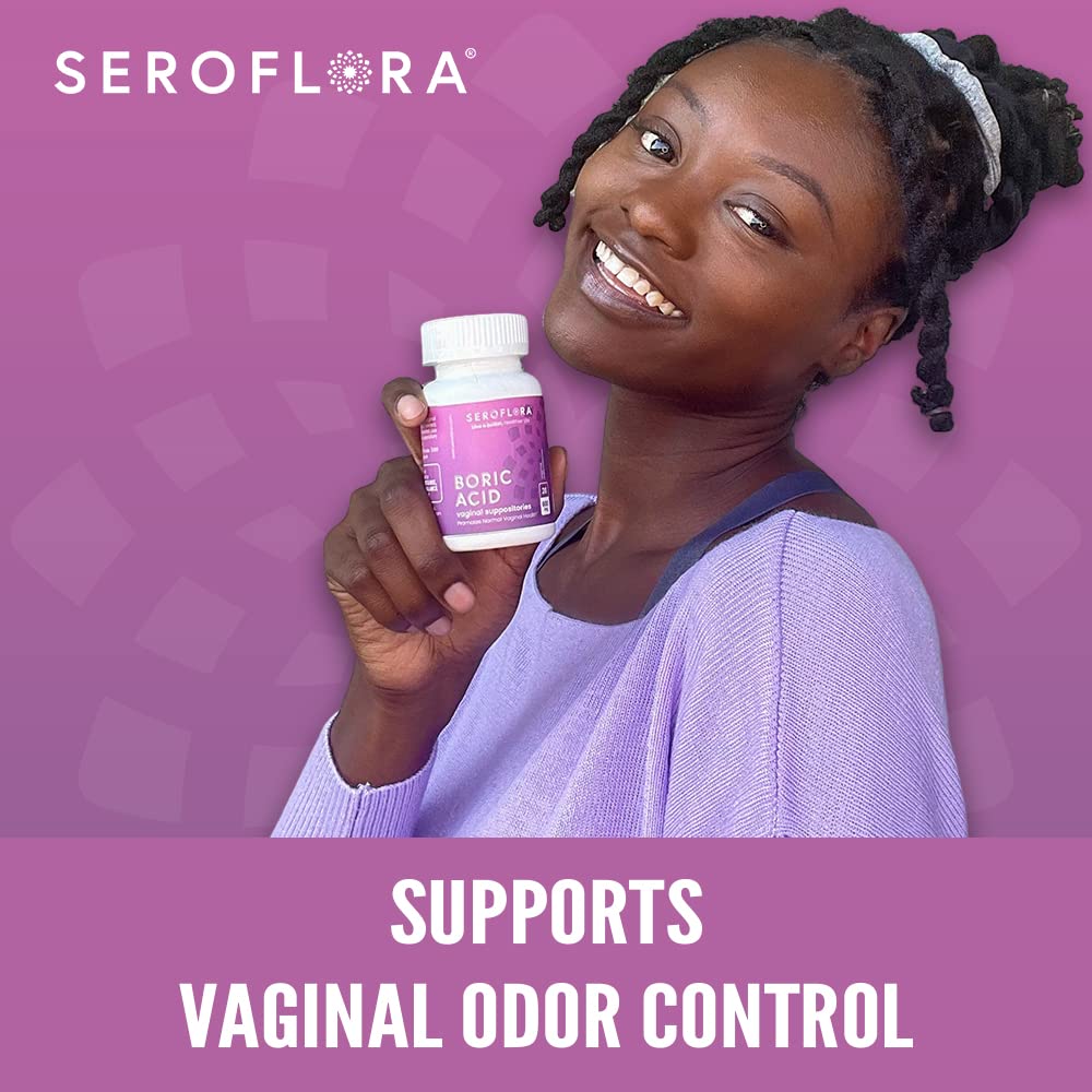 Seroflora Boric Acid 600mg Feminine Capsules, Feminine pH Support, Intimate Freshness for Women, Fast-Dissolving Capsules (60 Count) SerofloraBuy Supplements Australia