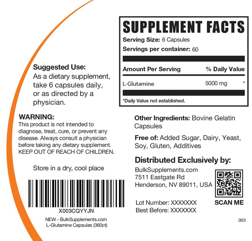 BULKSUPPLEMENTS.COM L-Glutamine Capsules - Glutamine Supplement, L Glutamine BULKSUPPLEMENTS.COMBuy Supplements Australia