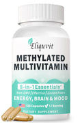 Eliquvit Methylated Multivitamin for Men & Women - Methylated B Complex with Methylfolate & B12-9-in-1 MTHFR Support + TMG - Vegan Multivitamin Eliquvit