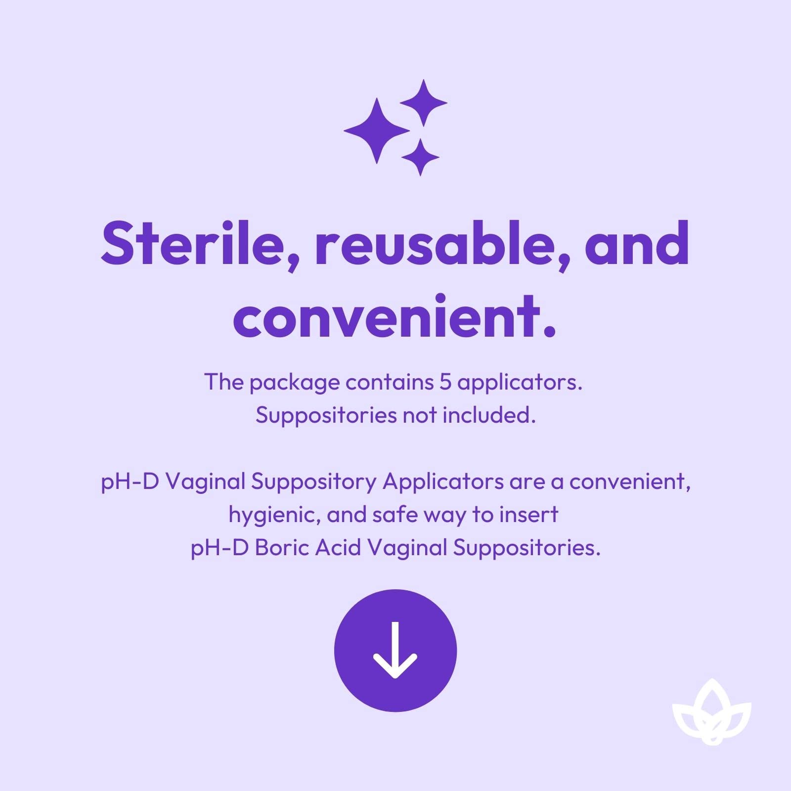 pH-D Feminine Health - Vaginal Suppository Applicators, Ideal for Boric Acid Suppositories, Reusable, Fits Most Vaginal Suppositories, Made in The USA - 5 Count… pH-D Feminine Health SupportBuy Supplements Australia