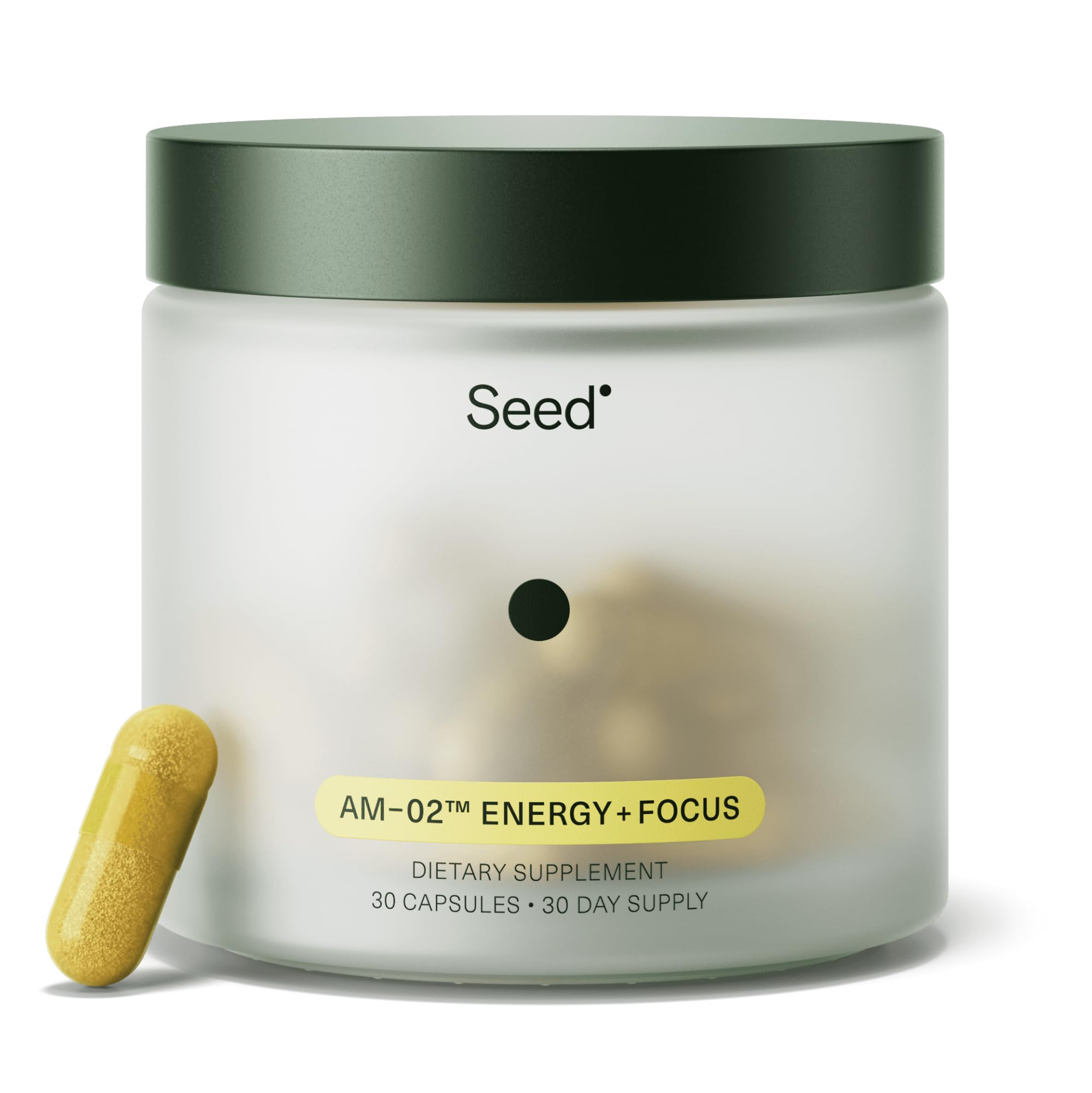 Seed AM-02 Energy + Focus - Daily Nootropic Supplement for Women & Men - Fast-Acting & Sustained Energy for Up to 6 Hours - Caffeine-Free Vegan & Shelf-Stable - 30 Capsules (30-Day Supply) Seed buy supplements Au