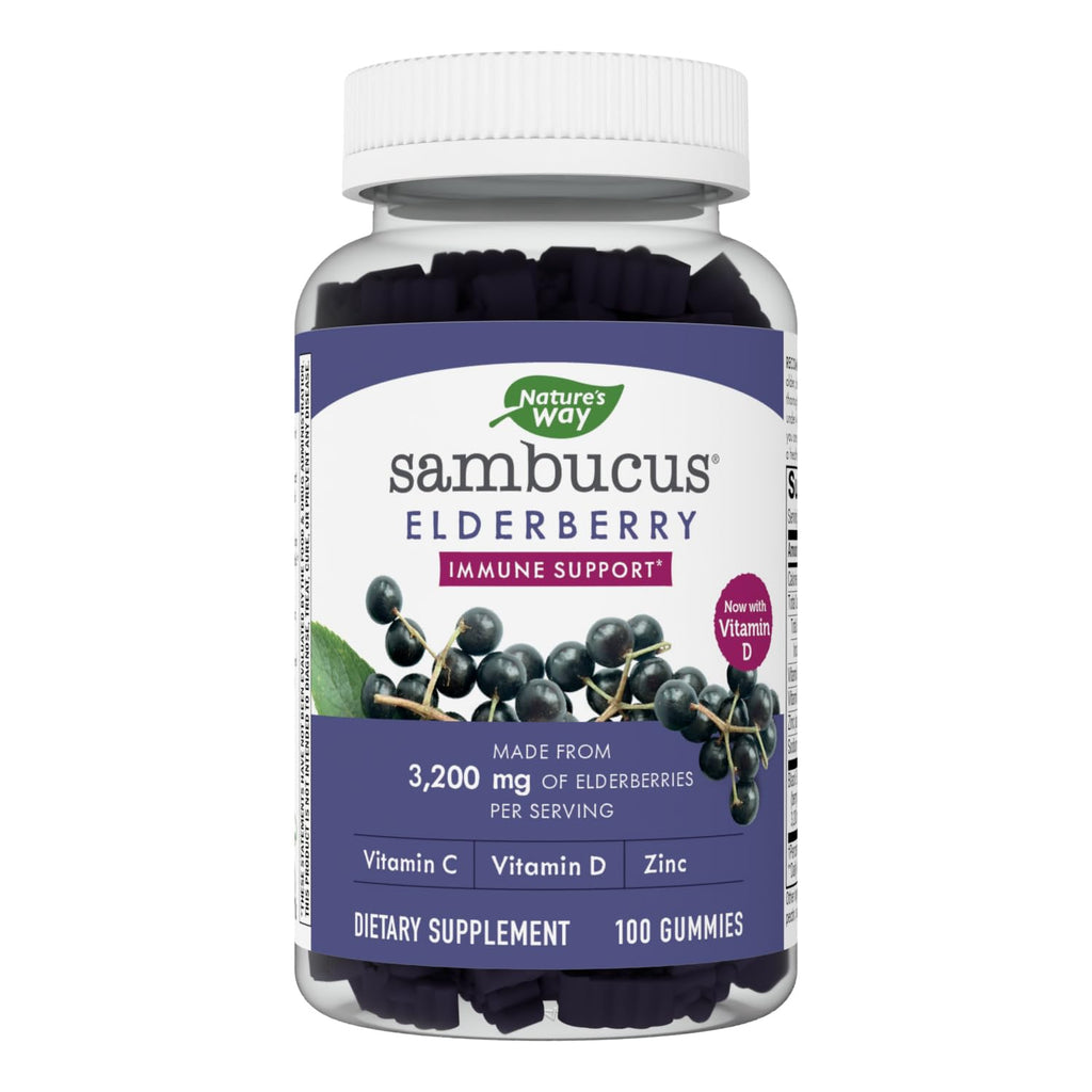 Nature's Way Sambucus Elderberry Gummies - Immune Support Supplement for Kids 