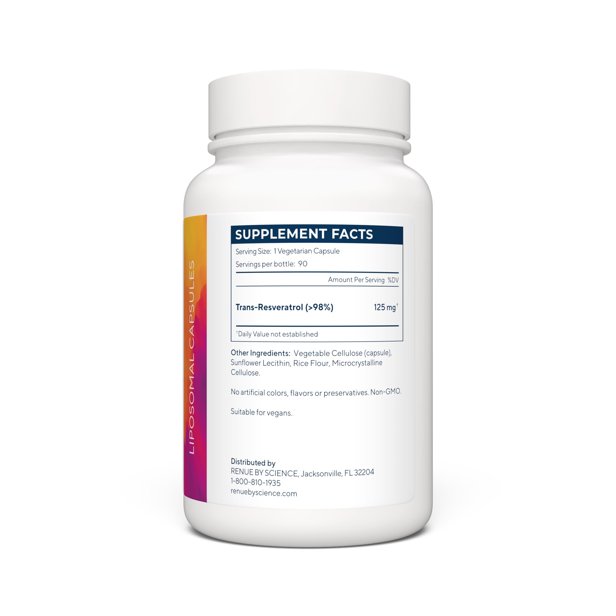 Renue By Science Resveratrol | High Strength Liposomal Resveratrol Supplement | 90 Trans Resveratrol Capsules - 125mg Reservatrol per Serving | Non-GMO | Made in The USA Third-Party Tested Renue By ScienceBuy Supplements Australia