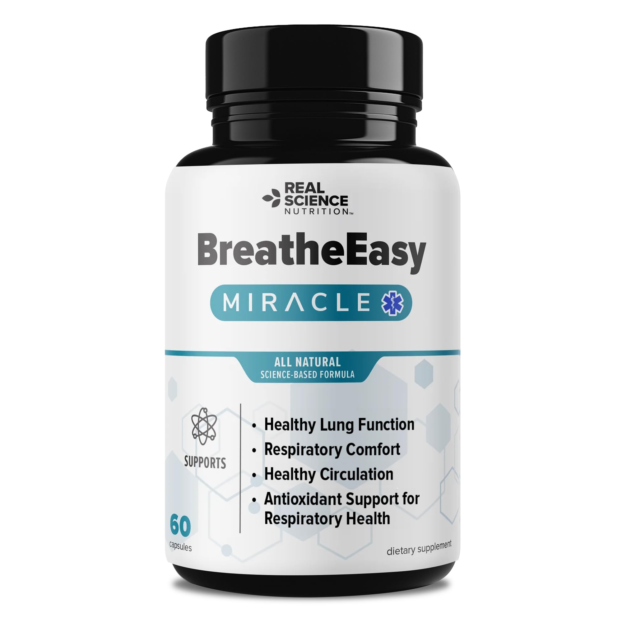 Real Science Nutrition BreatheEasy Lung Support Supplement for Lung Health & Respiratory Wellness – Lung Cleanse Formula with Vinitrox, GABA for Circulation Support - Made in USA - 60 Capsules Real Science NutritionBuy Supplements Australia