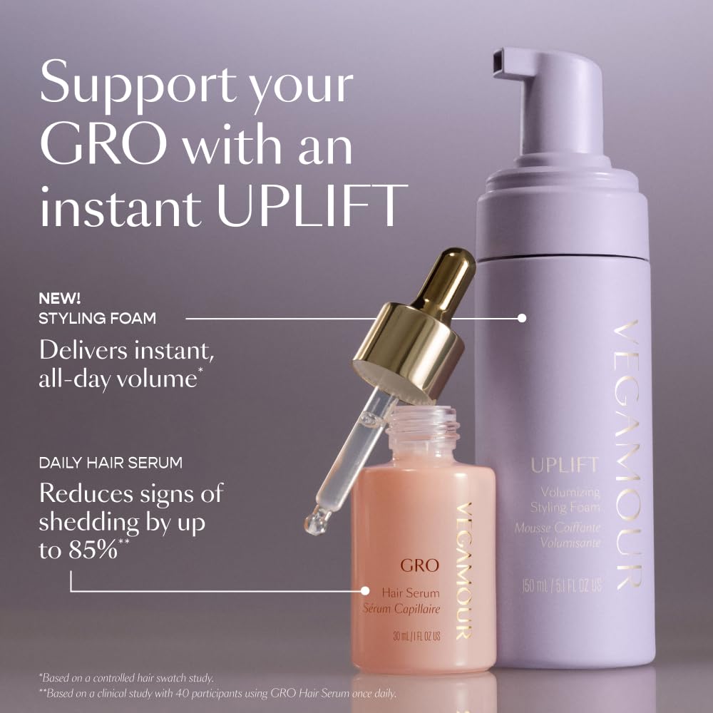 VEGAMOUR UPLIFT Volumizing Styling Foam, For fine, flat & thinning hair, Provides Volume & Resists Humidity, Non Sticky Formula, Bouncy Soft Hair VEGAMOURBuy Supplements Australia