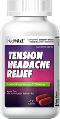 HealthA2Z® Tension Headache Relief | Acetaminophen 500mg | Caffeine 65mg | Pain Reliever Aid | Aspirin Free (200 caplets (Pack of 1)) HealthA2ZBuy Supplements Australia