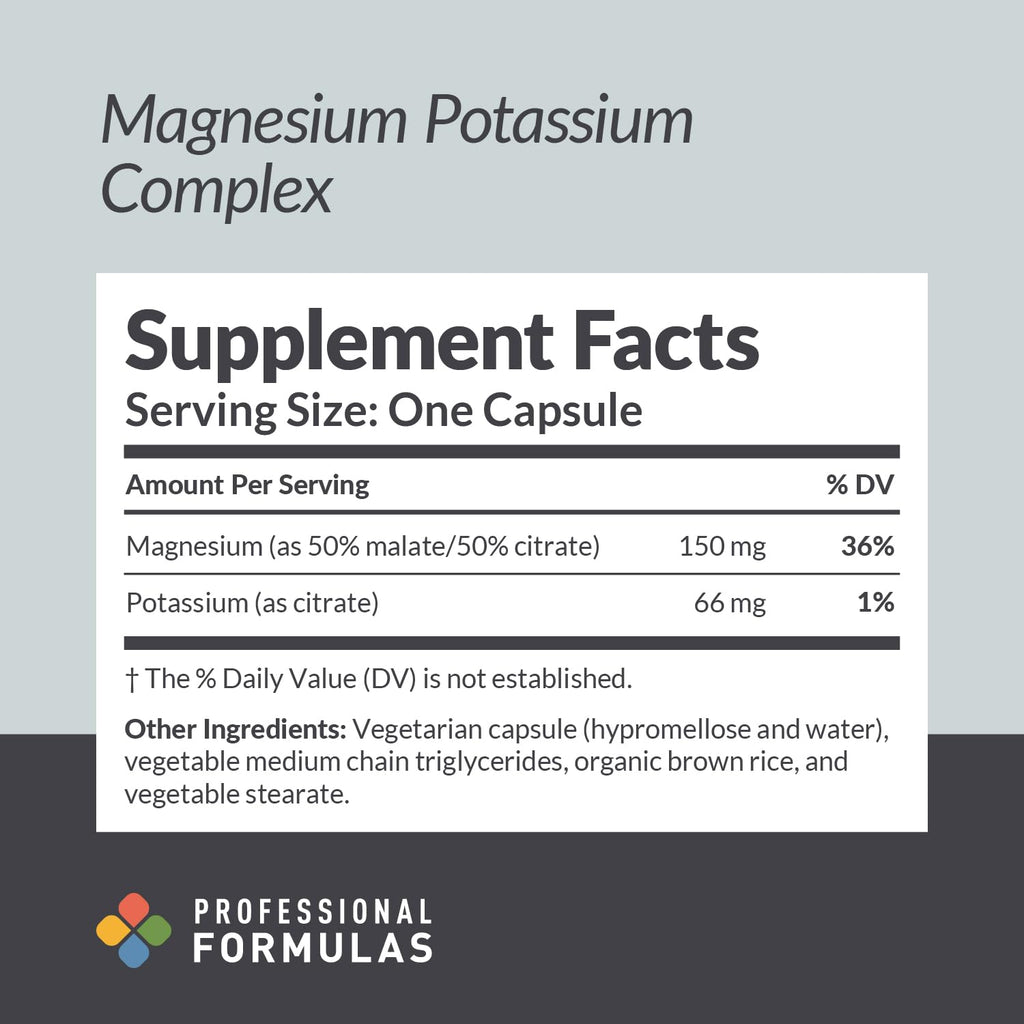 Professional Formulas Magnesium Potassium Complex – Highly Absorbable Magnesium (Malate & Citrate) and Potassium Citrate – Supports Healthy Muscle, Nerve, Heart, and Electrolyte Balance – 90 Capsules PROFESSIONAL COMPLEMENTARY HEALTH FORMULAS buy supplements Au