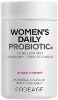 Codeage Women’s Daily Probiotic Supplement – 50 Billion CFU Supplement, Cranberry Fruit Powder, Prebiotic Chicory Root Inulin – Women’s Wellness Support – 1 Capsule Per Serving - Non-GMO – 30 Capsules CodeageBuy Supplements Australia